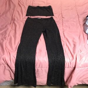 2 piece black and gold set